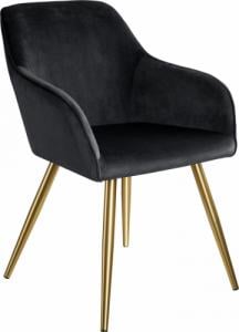 Tectake krzesło Marilyn, aksamit złoty - czarny/złoty 1