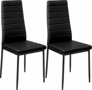 Tectake 2 krzesła do jadalni, sztuczna skóra - czarny 1