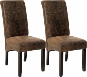Tectake 2 eleganckie krzesła do jadalni lub salonu - antyczny brąz 1