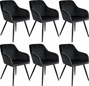 Tectake 6x Krzesło Marilyn, aksamit - czarny 1