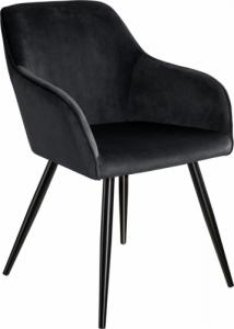 Tectake Krzesło Marilyn, aksamit - czarny 1