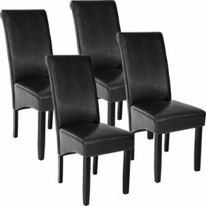 Tectake 4 eleganckie krzesła do jadalni lub salonu - czarny 1
