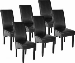Tectake 6 eleganckie krzesła do jadalni lub salonu - czarny 1