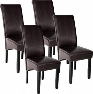 Tectake 4 eleganckie krzesła do jadalni lub salonu - brązowy 1