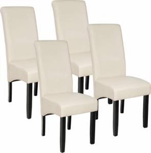 Tectake 4 eleganckie krzesła do jadalni lub salonu - kremowy 1
