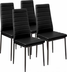 Tectake 4 krzesła do jadalni - czarny 1