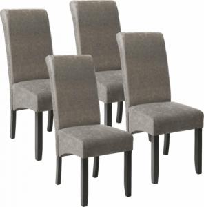 Tectake 4 eleganckie krzesła do jadalni lub salonu - szary, wzór marmurkowy 1