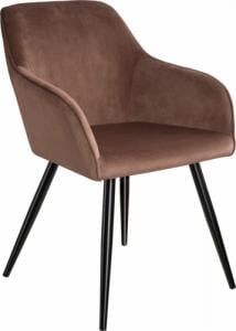 Tectake Krzesło Marilyn, aksamit - brązowo-czarne 1