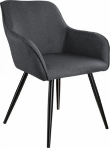 Tectake Krzesło Marilyn w optyce lnu czarny - ciemnoszaro-czarne 1