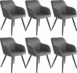 Tectake 6x Krzesło Marilyn - szaro-czarne 1