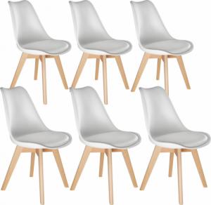 Tectake 6 krzesła do jadalni Friederike - biały 1