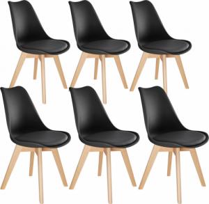 Tectake 6 krzesła do jadalni Friederike - czarny 1