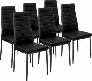 Tectake 6 krzeseł do jadalni - czarny 1