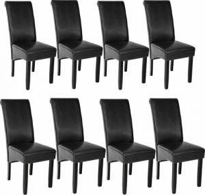 Tectake 8 eleganckie krzesła do jadalni lub salonu - czarny 1