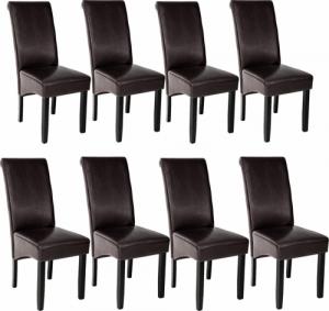 Tectake 8 eleganckie krzesła do jadalni lub salonu - brązowy 1
