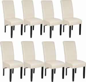 Tectake 8 eleganckie krzesła do jadalni lub salonu - kremowy 1