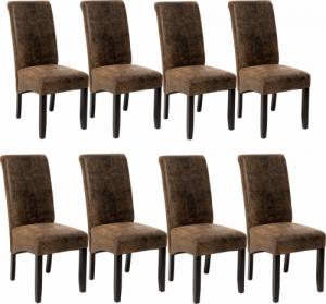 Tectake 8 eleganckie krzesła do jadalni lub salonu - antyczny brąz 1