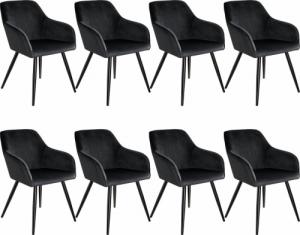 Tectake 8x Krzesło Marilyn, aksamit - czarny 1