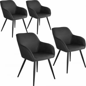 Tectake 4x Krzesło Marilyn - antracytowo-czarne 1
