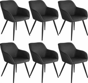 Tectake 6x Krzesło Marilyn - antracytowo-czarne 1