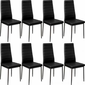 Tectake 8 krzesła do jadalni, sztuczna skóra - czarny 1
