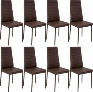 Tectake 8 krzesła do jadalni, sztuczna skóra - brązowy 1