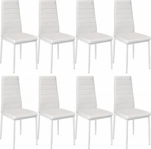 Tectake 8 krzesła do jadalni, sztuczna skóra - biały 1