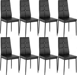 Tectake Zestaw 8 stylowych krzeseł - czarny 1