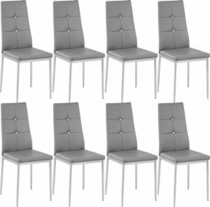 Tectake Zestaw 8 stylowych krzeseł - szary 1