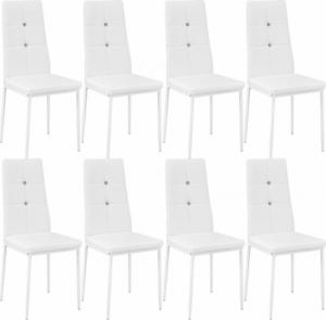 Tectake Zestaw 8 stylowych krzeseł - biały 1