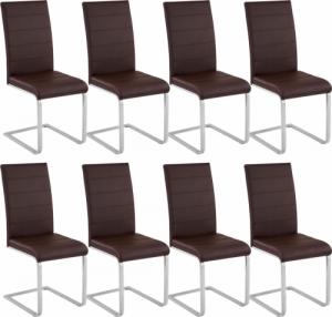 Tectake 8 krzesła do jadalni - brązowy 1