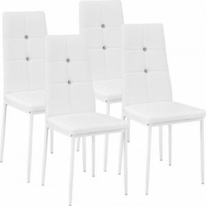 Tectake Zestaw 4 stylowych krzeseł - biały 1