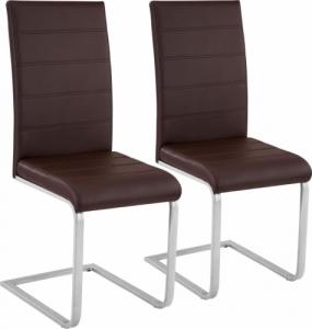 Tectake 2 krzesła do jadalni - brązowy 1