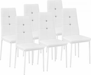 Tectake Zestaw 6 stylowych krzeseł - biały 1