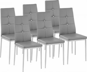 Tectake Zestaw 6 stylowych krzeseł - szary 1