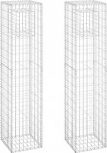 vidaXL Słupki gabionowe, 2 szt., 40x40x180 cm, żelazo 2