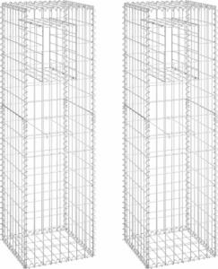 vidaXL Słupki gabionowe, 2 szt., 40x40x140 cm, żelazo 2