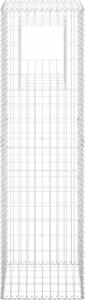 vidaXL Słupki gabionowe, 2 szt., 50x50x180 cm, żelazo 4