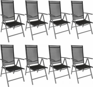 Tectake 8 x Krzesło ogrodowe składane - czarny/antracyt 1