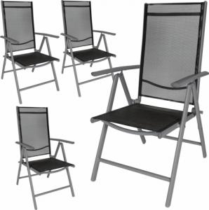 Tectake 4 x Krzesło ogrodowe składane - czarny/antracyt 1