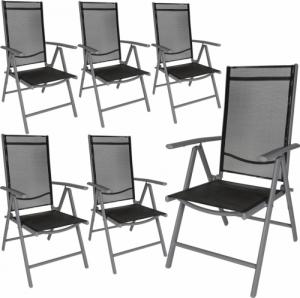 Tectake 6 x Krzesło ogrodowe składane - czarny/antracyt 1