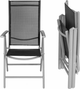Tectake 8 x Krzesło ogrodowe składane - czarny/srebrny 3