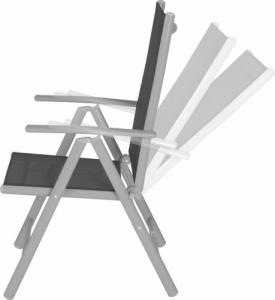 Tectake 8 x Krzesło ogrodowe składane - czarny/srebrny 4