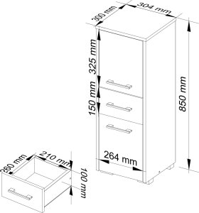 Fabryka Mebli Akord SZAFKA - SŁUPEK REGAŁ ŁAZIENKOWY FIN 2D 1SZ DĄB SONOMA 3