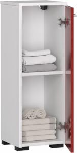 Fabryka Mebli Akord SZAFKA ŁAZIENKOWA STOJĄCA FIN S 30 cm BIAŁA / CZERWONY POŁYSK 2