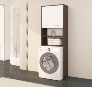 Fabryka Mebli Akord SŁUPEK REGAŁ ŁAZIENKOWY FIN NAD PRALKĘ WENGE / BIAŁY 3