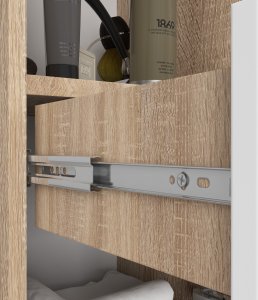 Fabryka Mebli Akord SŁUPEK REGAŁ ŁAZIENKOWY FIN 2D 1SZ 1W SONOMA / BIAŁY 4