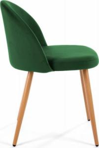 Fabryka Mebli Akord Welurowe krzesło tapicerowane SJ.075 Butelkowa Zieleń 2
