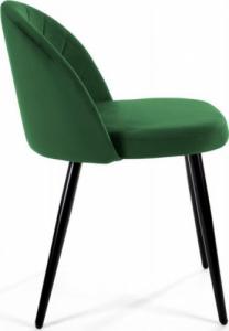 Fabryka Mebli Akord Welurowe krzesło tapicerowane pikowane SJ.077 Butelkowa Zieleń 2