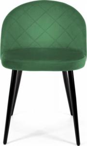 Fabryka Mebli Akord Welurowe krzesło tapicerowane pikowane SJ.077 Butelkowa Zieleń 5